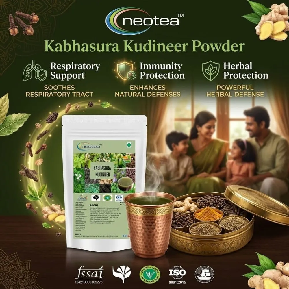 Kabasura Kudineer Powder | Immunity Booster Chooranam | Kashayam for Respiratory Support | Fresh Ginger & Siddha Herbs | Cold, Cough, and Fever Relief | GMP Certified Herbal Supplement