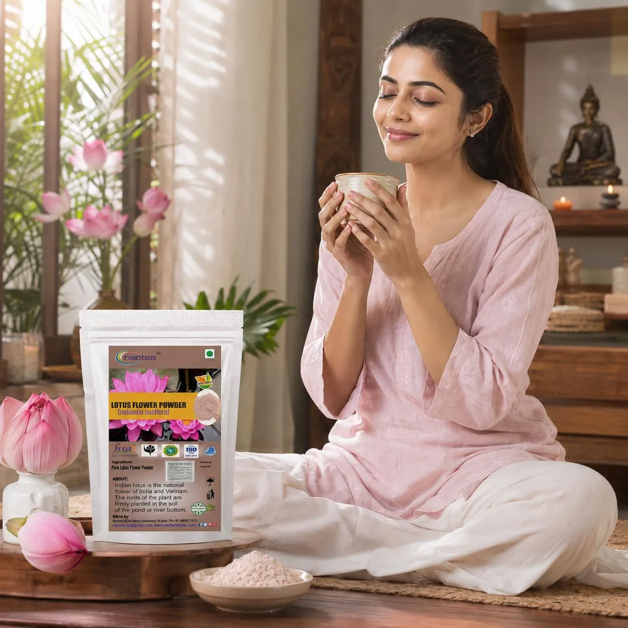 Lotus Flower Petal Powder | Kamal Phool Thamarai Poo | Nelumbo Nucifera | 100% Pure & Natural for Face, Skin & Hair | Hygienically Processed | Herbal Hair Care & Skin Care Solution