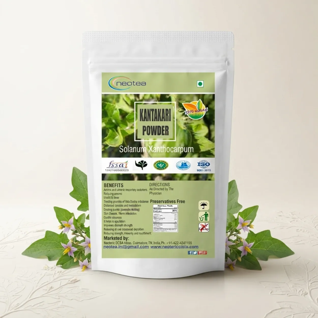 Kantakari Powder 100% Natural Herbal Powder | Kantakari Ayurvedic Herb | Traditional Indian Herb for Daily Wellness | Fine Ground Herbal Powder
