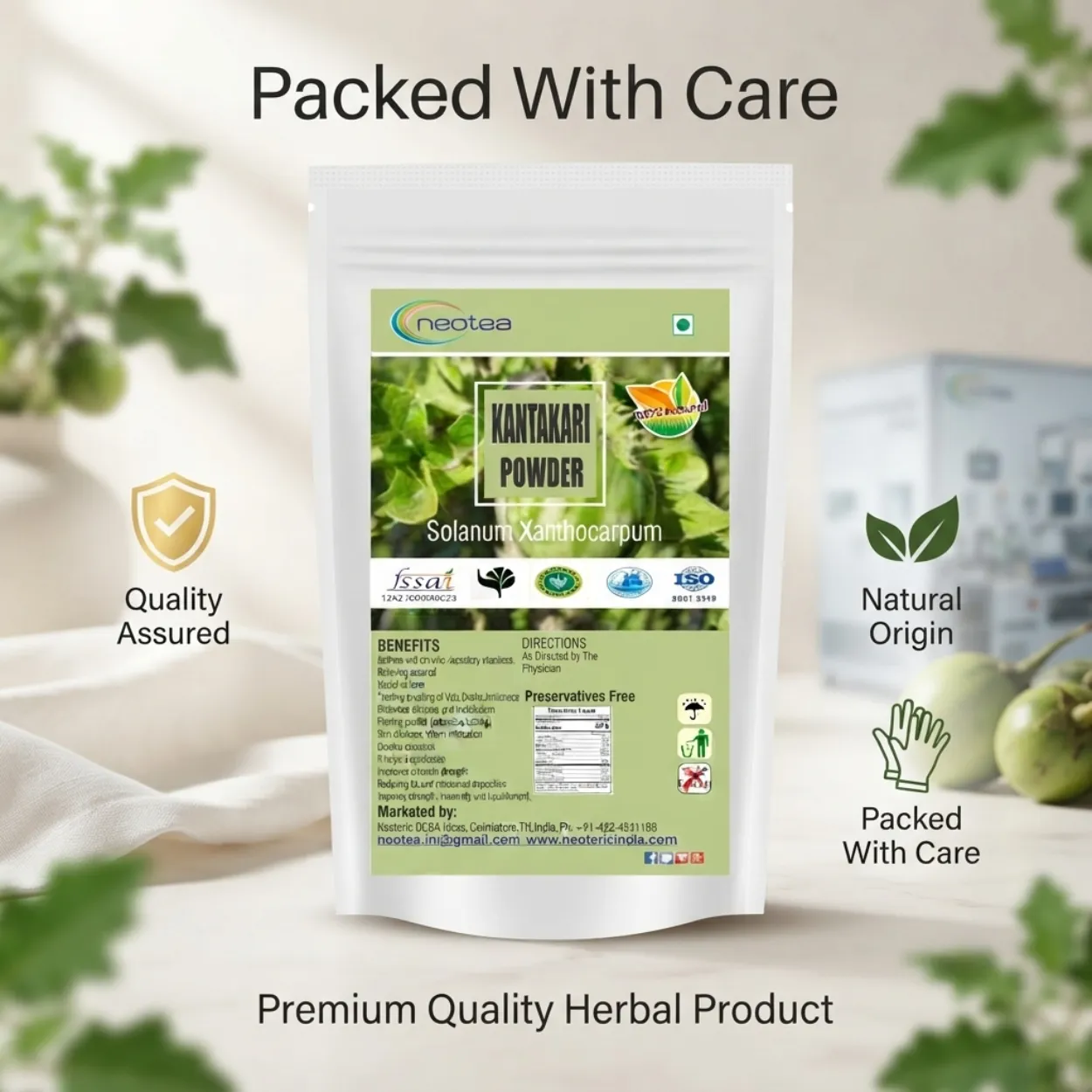 Kantakari Powder 100% Natural Herbal Powder | Kantakari Ayurvedic Herb | Traditional Indian Herb for Daily Wellness | Fine Ground Herbal Powder