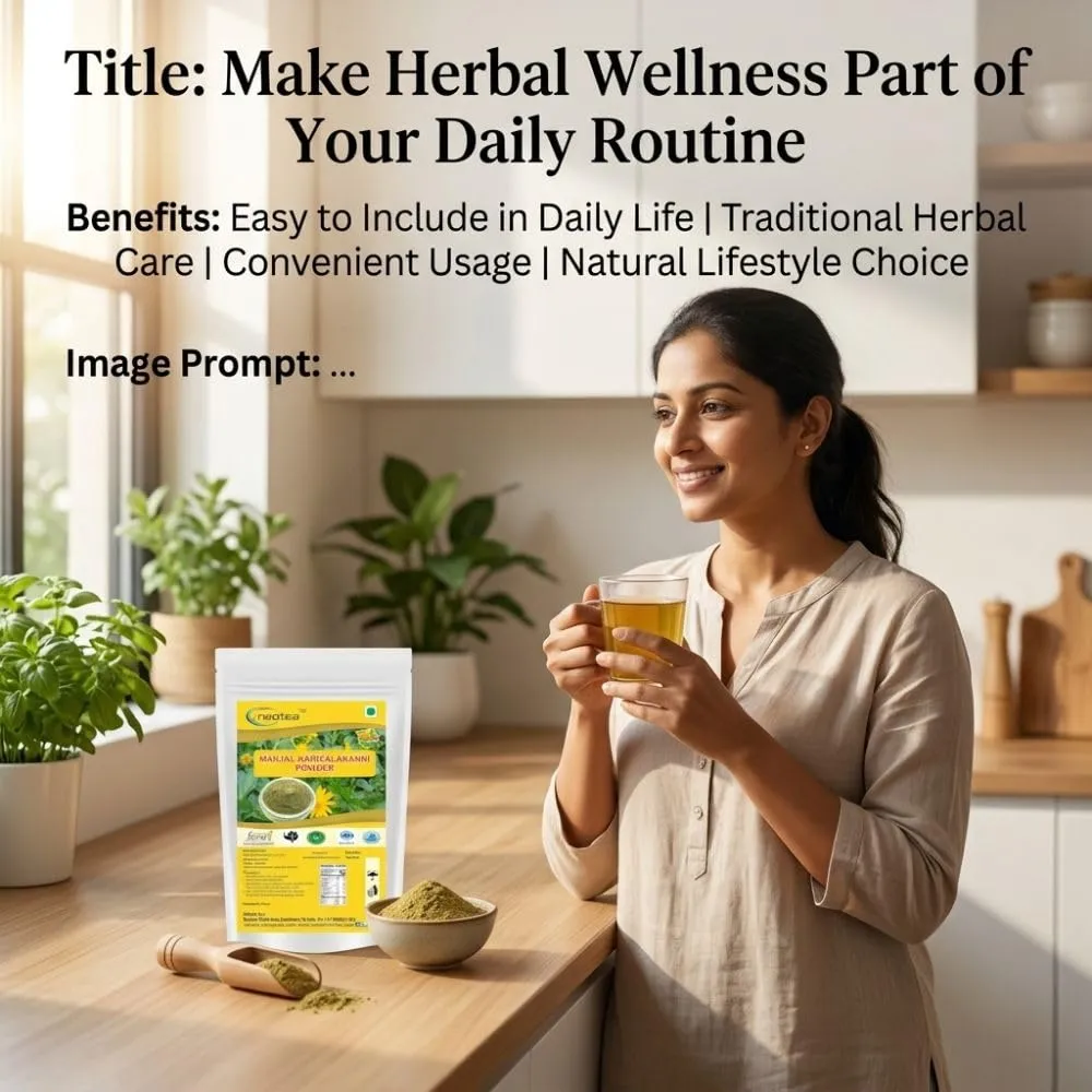 Manjal Karisalankanni Powder | Turmeric & Karisalankanni (Bhringraj / Eclipta Alba) Ayurvedic Herbal Blend | Supports Hair Growth, Skin & Natural Detox | 100% Pure, Vegan, No Preservatives