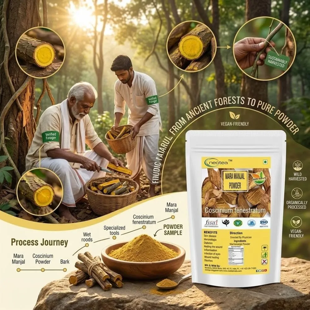 Maramanjal | Natural Kasturi Haldi Powder for Glowing Skin | Wild Turmeric (Curcuma Aromatica) for Acne, Dark Spots, & Tan Removal | 100% Pure, Chemical-Free, Preservative-Free | Brightening & Whitening Face Pack