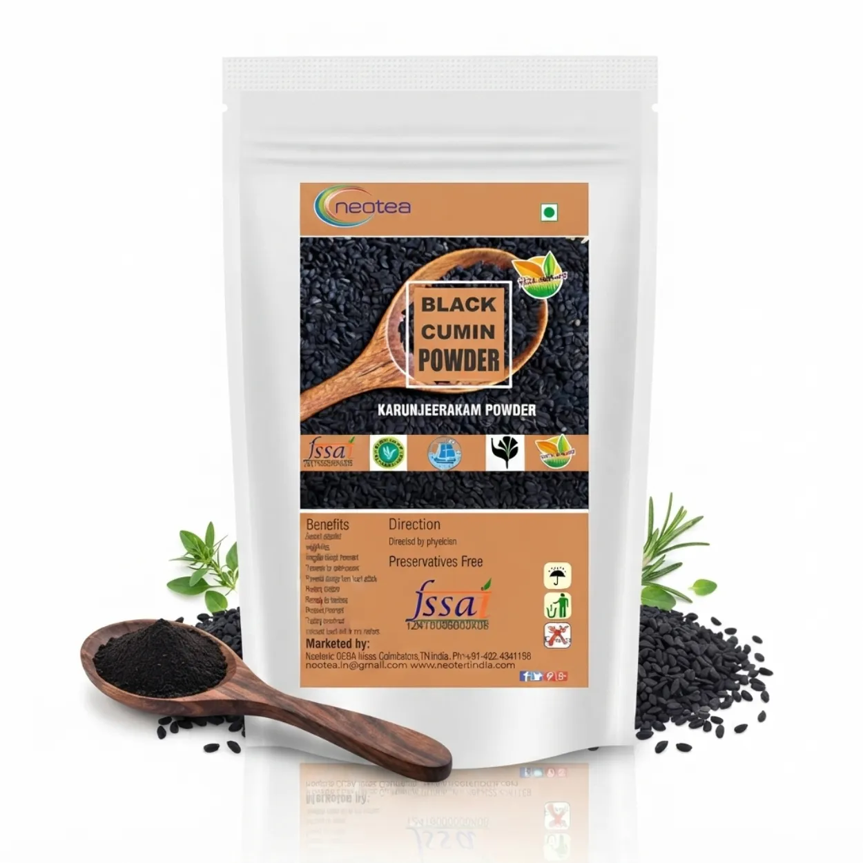 Karunjeeragam Powder | Black Cumin Seed Powder | Nigella Sativa | 100% Natural Herbal Powder | Traditionally Used Spice & Wellness Ingredient