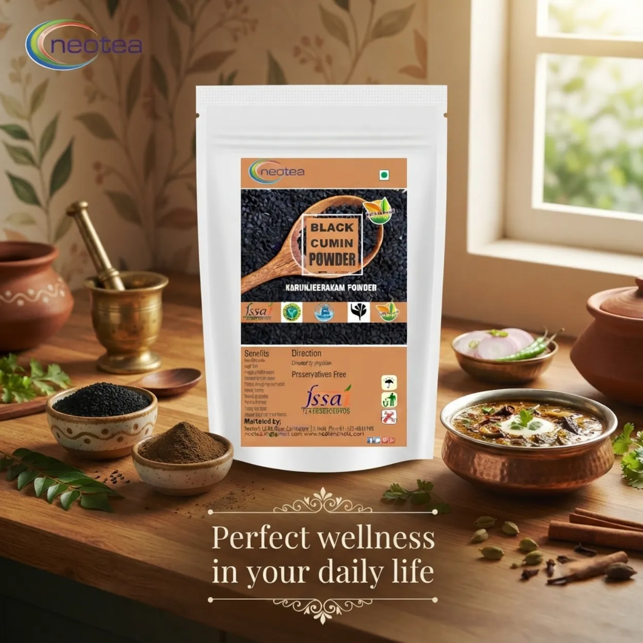Karunjeeragam Powder | Black Cumin Seed Powder | Nigella Sativa | 100% Natural Herbal Powder | Traditionally Used Spice & Wellness Ingredient