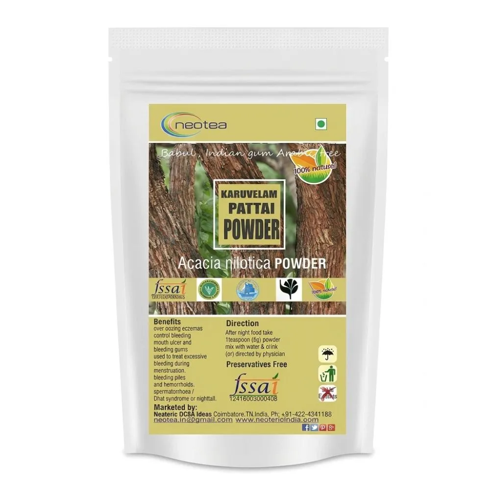 Karuvelampattai Powder | Acacia Tree Bark Powder | Natural Herbal Powder | Traditional Ayurvedic Ingredient | Finely Ground Pure Bark Powder | 100% Natural