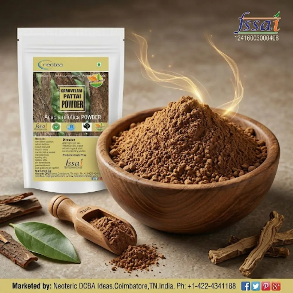 Karuvelampattai Powder | Acacia Tree Bark Powder | Natural Herbal Powder | Traditional Ayurvedic Ingredient | Finely Ground Pure Bark Powder | 100% Natural