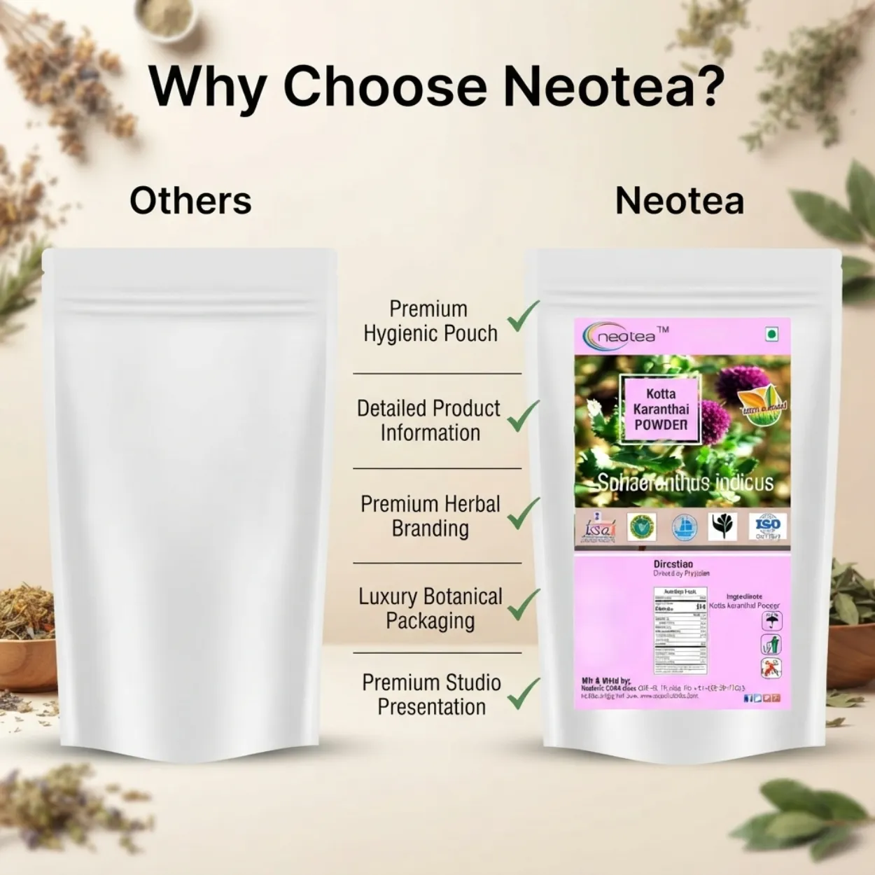 Kotta Karanthai Powder | Natural Herbal Powder | Traditional Indian Herb | Pure Kotta Karanthai | Ayurvedic Wellness Ingredient | 100% Natural