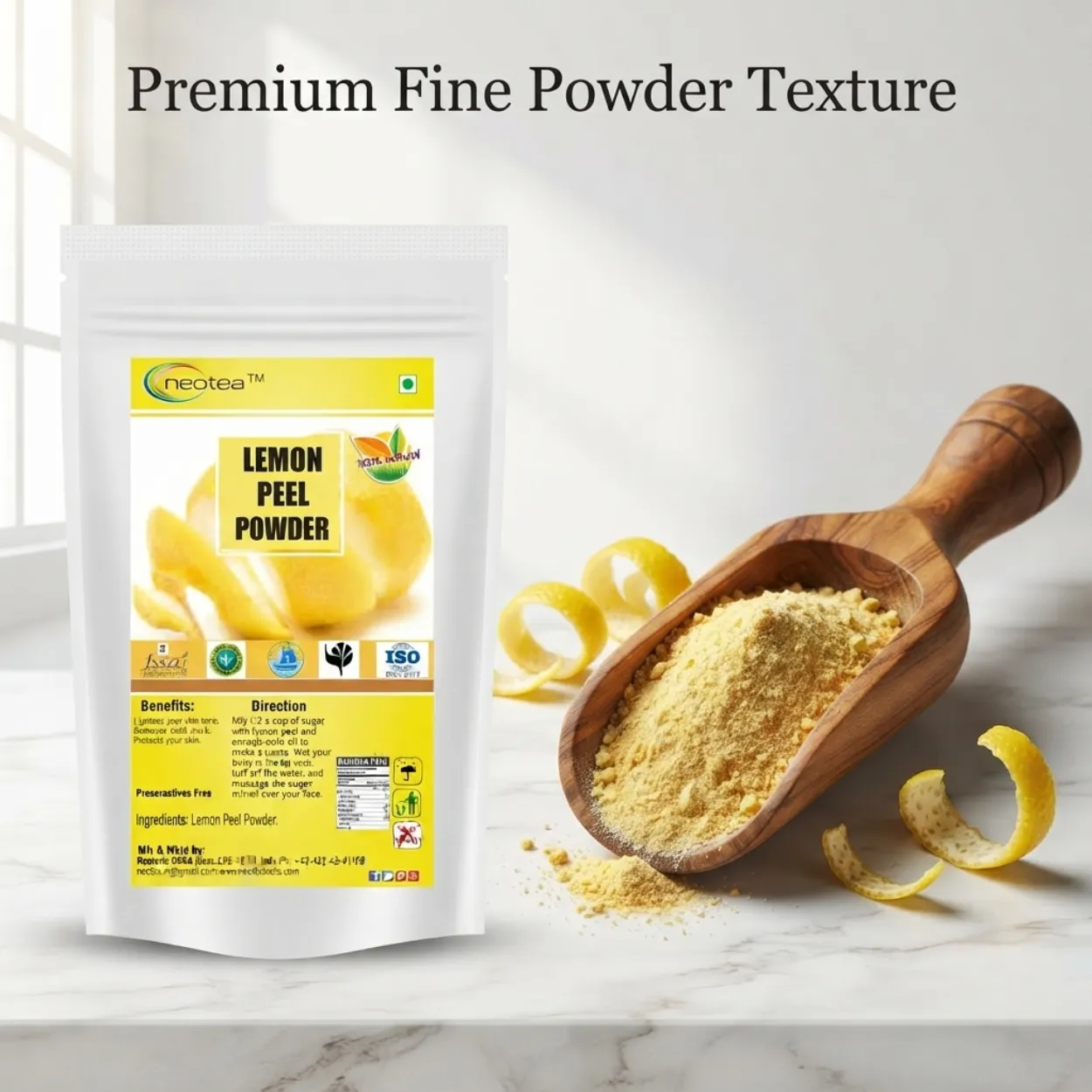 Lemon Peel Powder 100% Natural Dried Lemon Peel Powder | Citrus Peel Powder for DIY Beauty & Wellness | Rich in Natural Citrus Aroma | No Preservatives | Herbal Ingredient