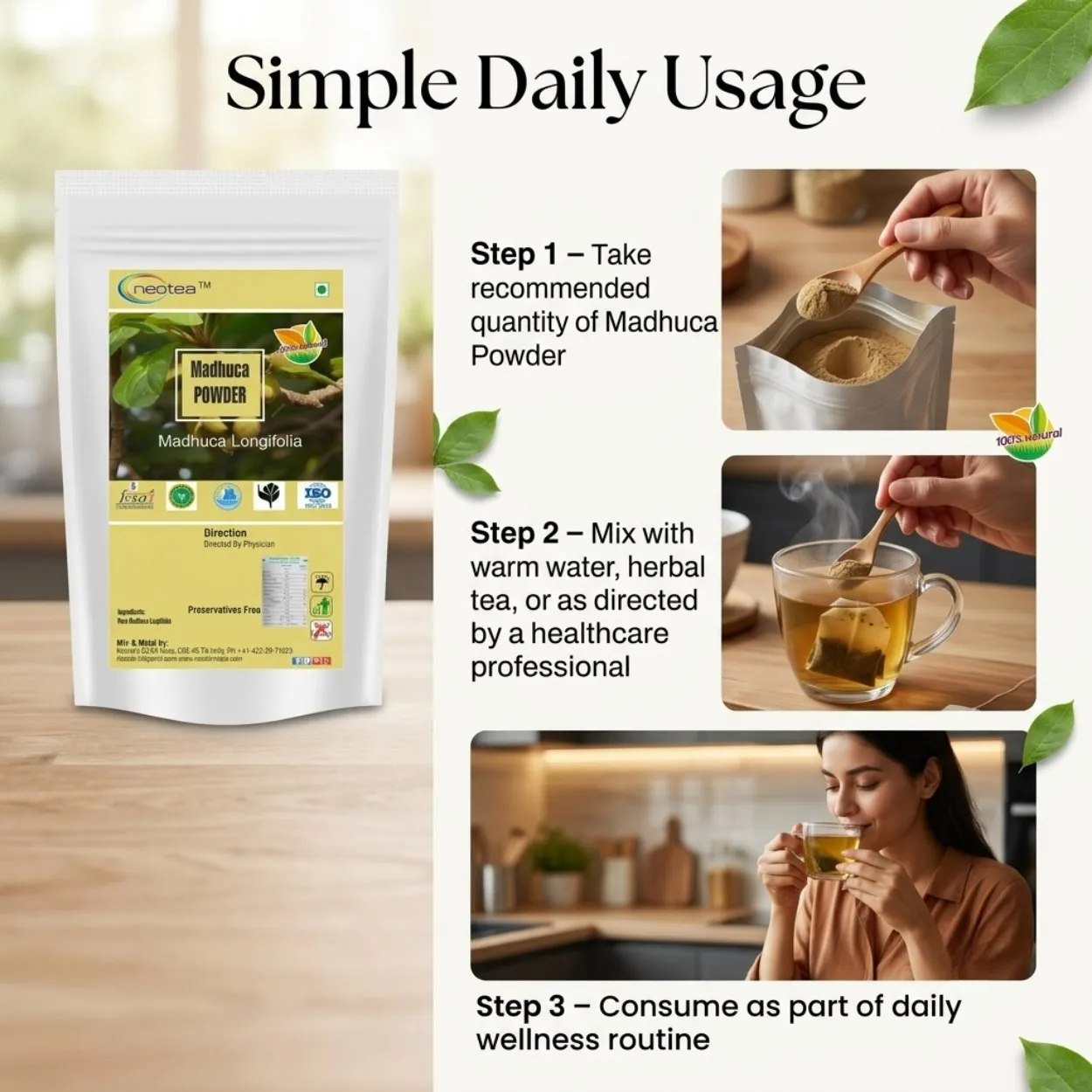 Madhuca Powder 100% Natural Mahua Powder | Madhuca Longifolia Dried Flower Powder | Traditional Herbal Ingredient for Wellness, Natural Nutrition & Daily Lifestyle