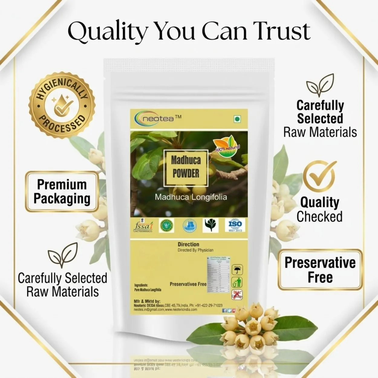 Madhuca Powder 100% Natural Mahua Powder | Madhuca Longifolia Dried Flower Powder | Traditional Herbal Ingredient for Wellness, Natural Nutrition & Daily Lifestyle