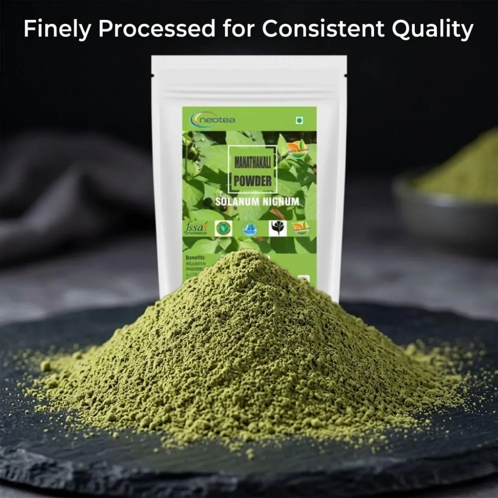 Manathakkali Powder | Black Nightshade Herbal Leaf Powder | Solanum Nigrum | 100% Natural Plant-Based Ingredient | Traditional Wellness & Culinary Use