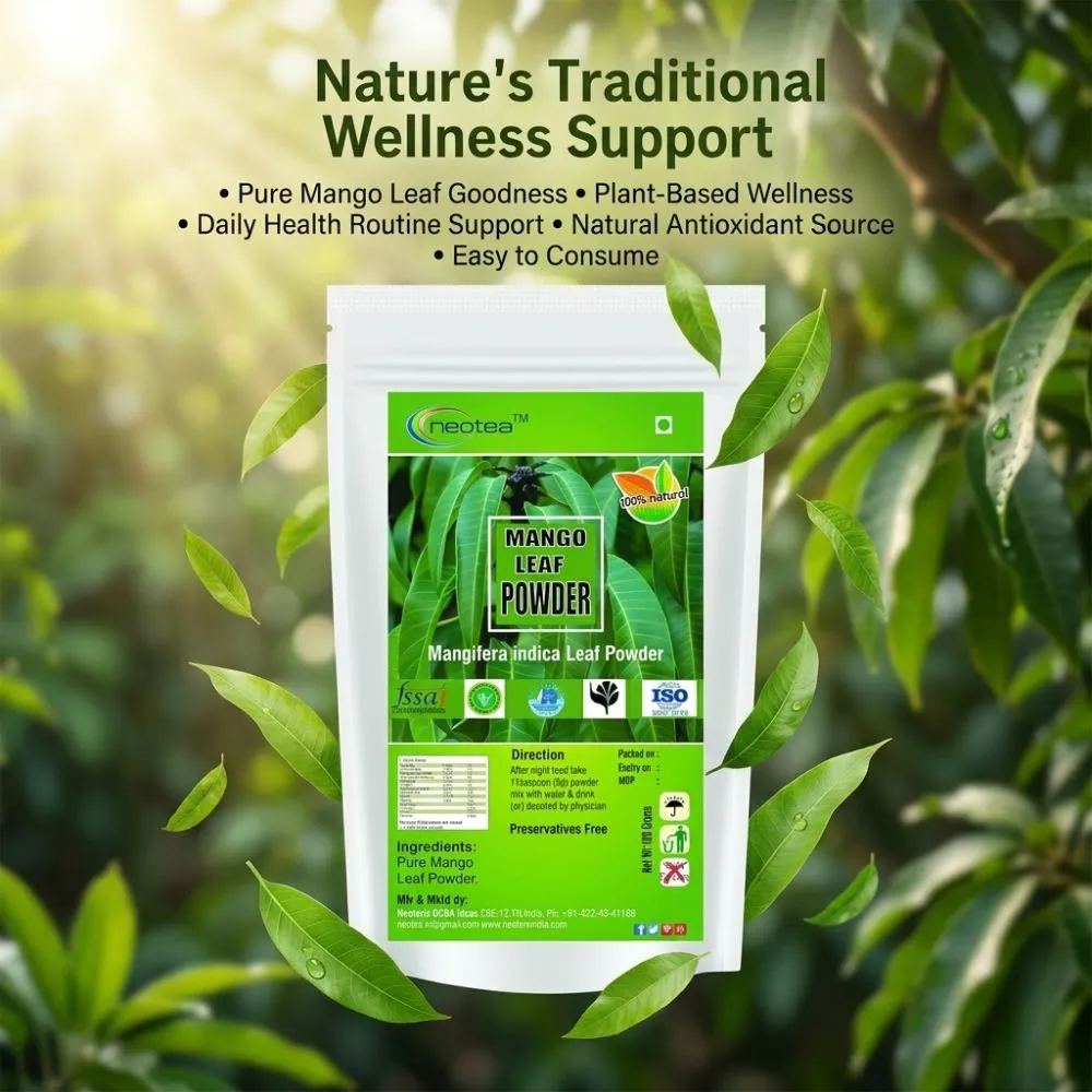 Mango Leaf Powder 100% Natural Dried Mango Leaves Powder | Herbal Leaf Powder for Traditional Wellness, Daily Herbal Use & Natural Lifestyle | Pure Mango Leaf Powder