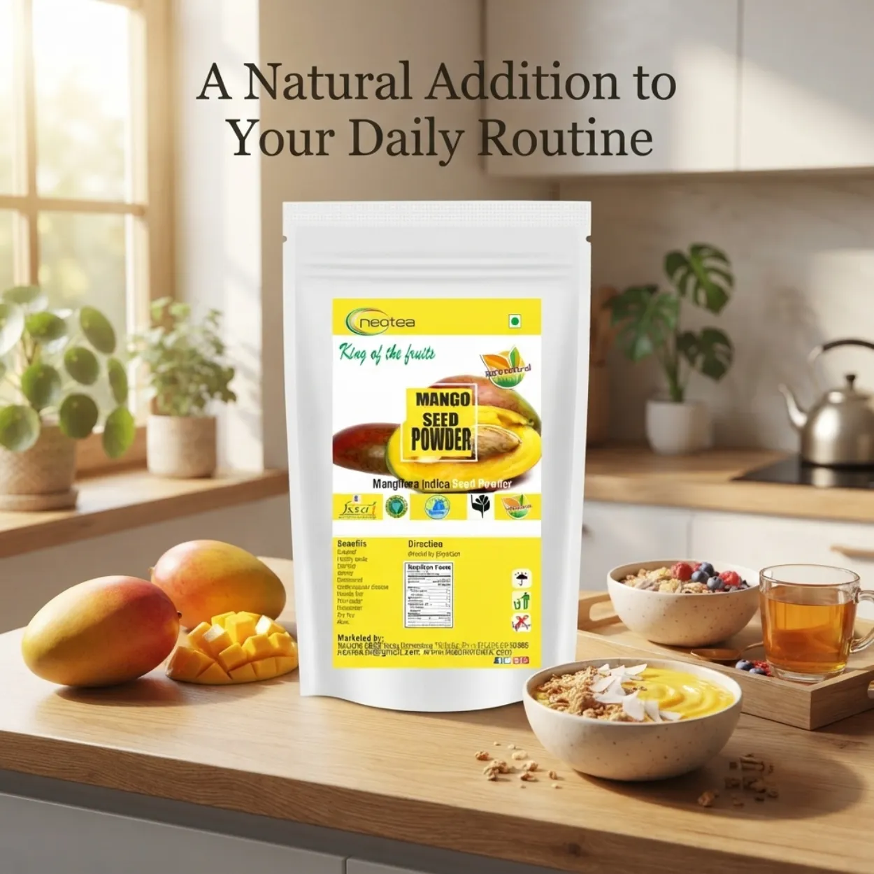 Mango Seed Powder 100% Natural & Pure, Dried Mango Kernel Powder, Traditional Herbal Ingredient for Daily Wellness, Smoothies, Drinks & Home Use