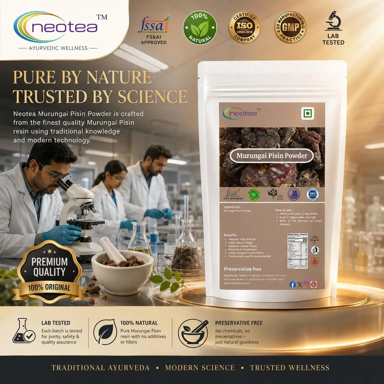 Murungai Pisin Powder | Moringa Gum Powder | 100% Natural Herbal Powder | Finely Ground Murungai Pisin | Traditional Ingredient for Everyday Use | Carefully Processed & Packed
