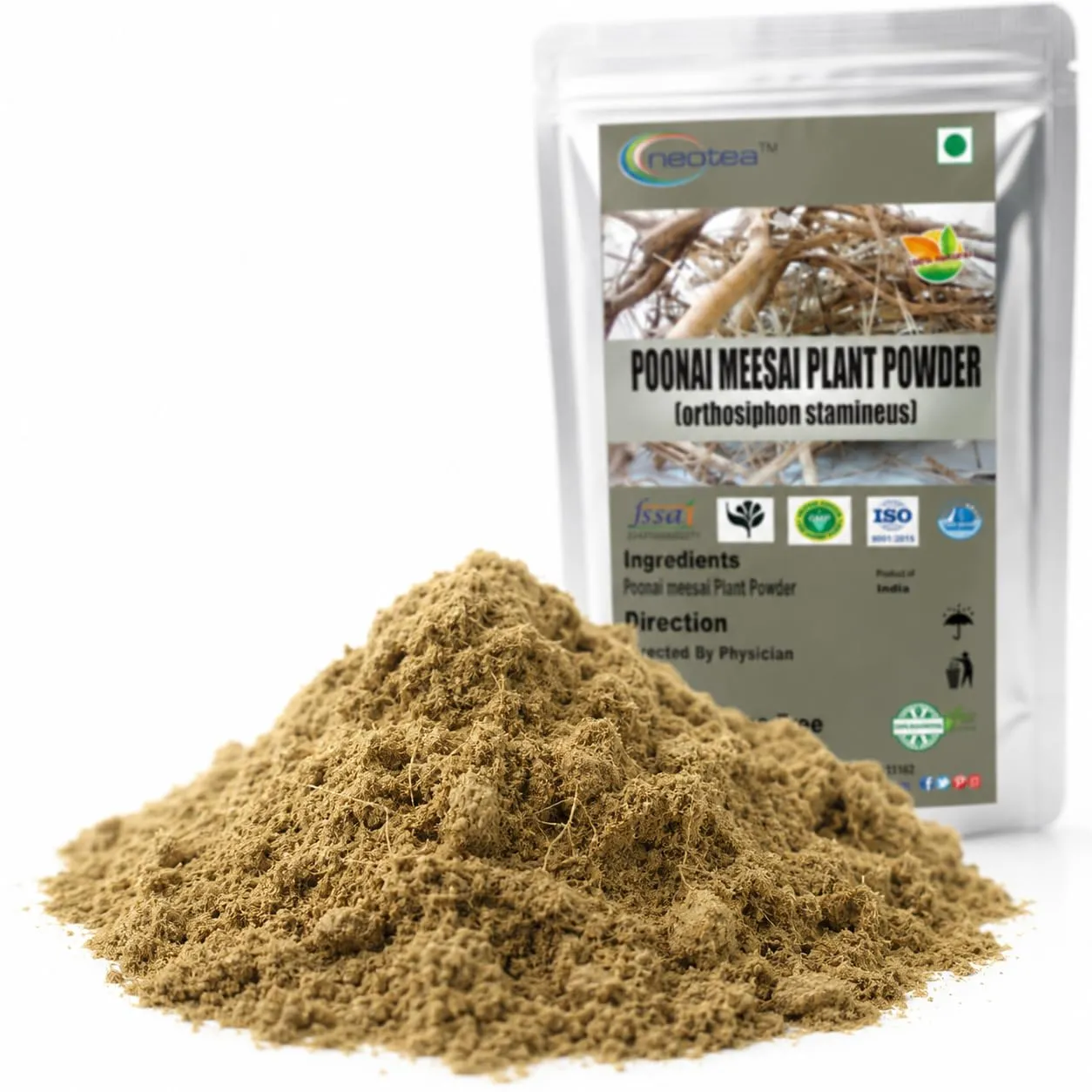 Poonai Meesai Powder | 100% Natural Herbal Powder | Pure Poonai Meesai Plant powder | Traditional Indian Herb | Finely Ground Plant Powder | Single Ingredient | Premium Quality | Carefully Packed