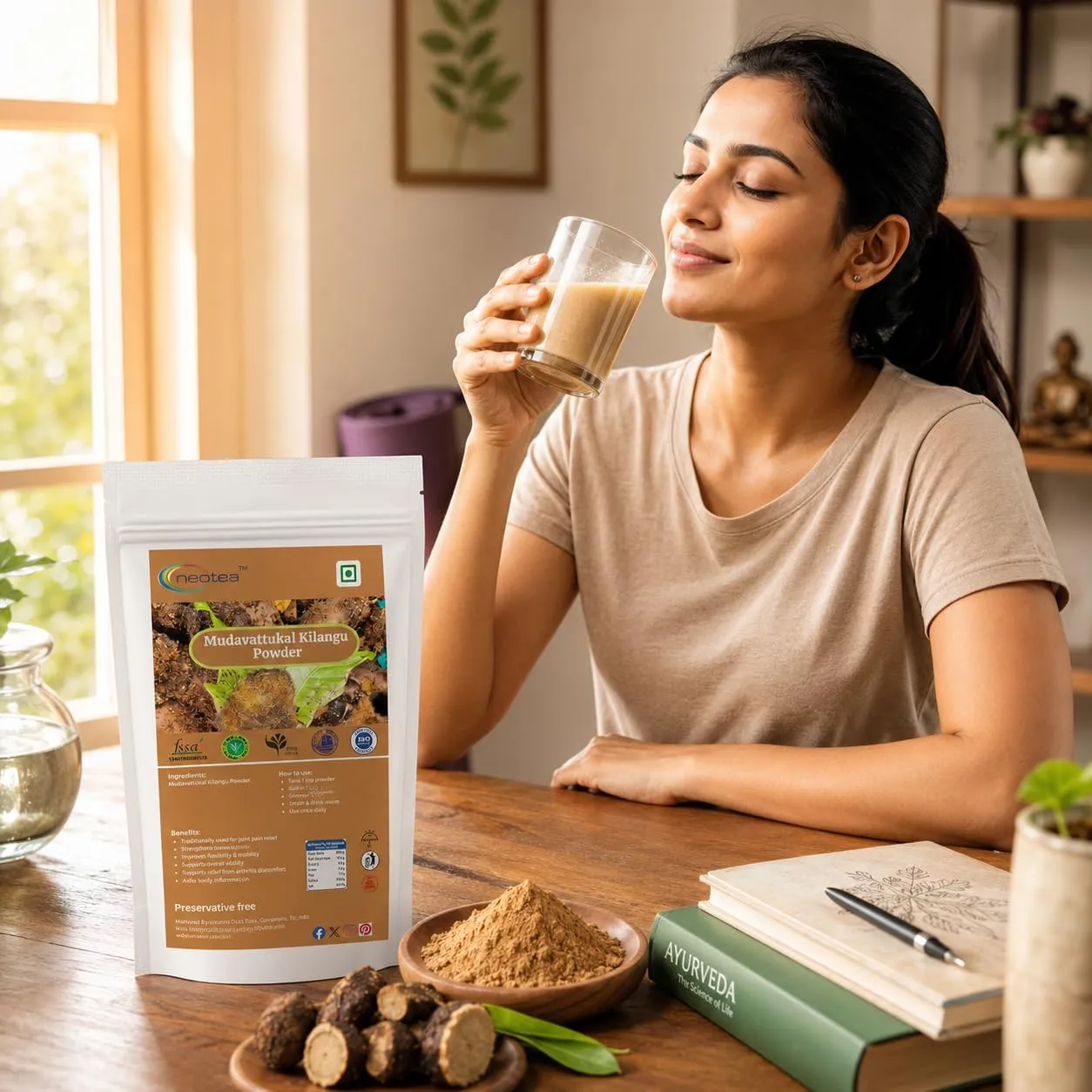 Mudavattukal Kilangu Powder, 100% Natural Dried Mudavattukal Kilangu Root Powder, Finely Ground Herbal Ingredient, Traditional Tamil Nadu Ingredient, No Added Preservatives