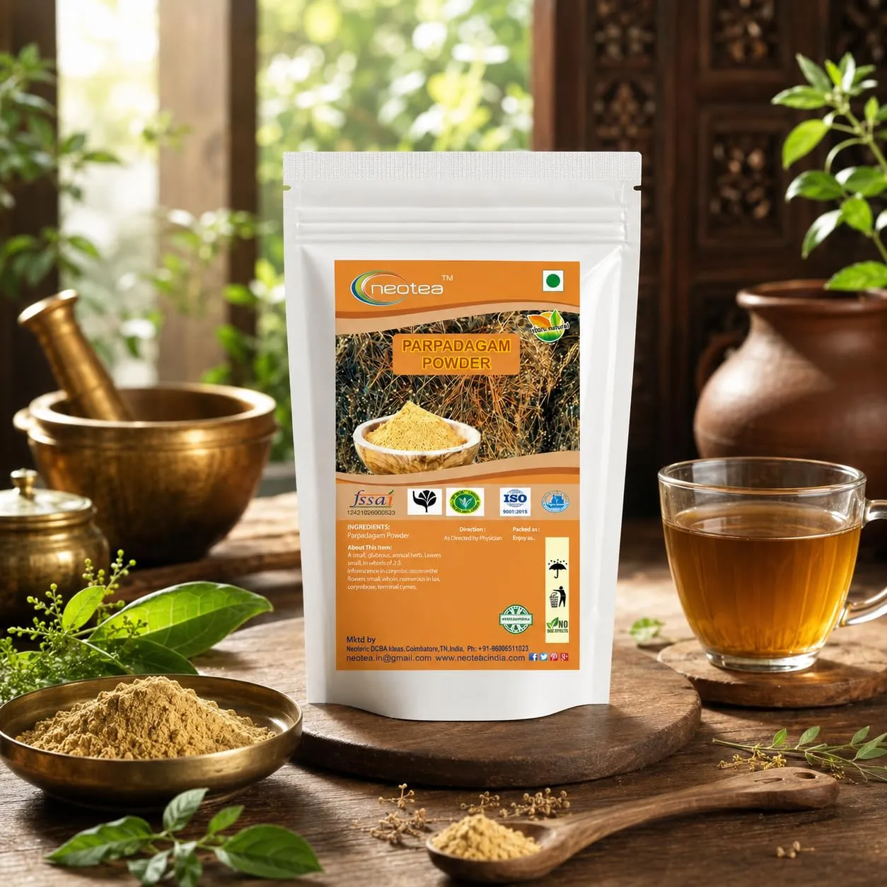Parpadagam Powder | 100% Natural Dried Parpadagam Herbal Powder | Finely Ground Traditional Herb Powder | Carefully Processed & Hygienically Packed | For Everyday Traditional Use