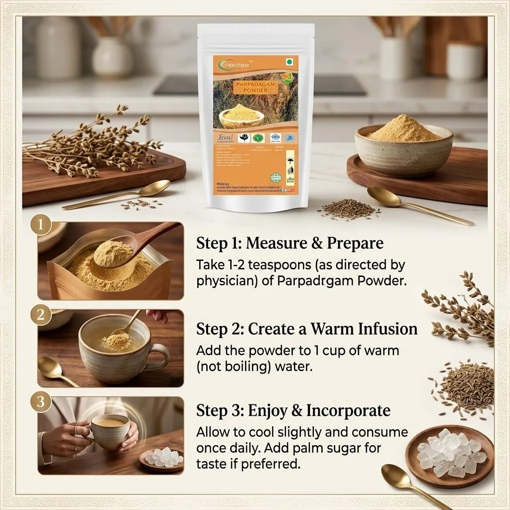 Parpadagam Powder | 100% Natural Dried Parpadagam Herbal Powder | Finely Ground Traditional Herb Powder | Carefully Processed & Hygienically Packed | For Everyday Traditional Use