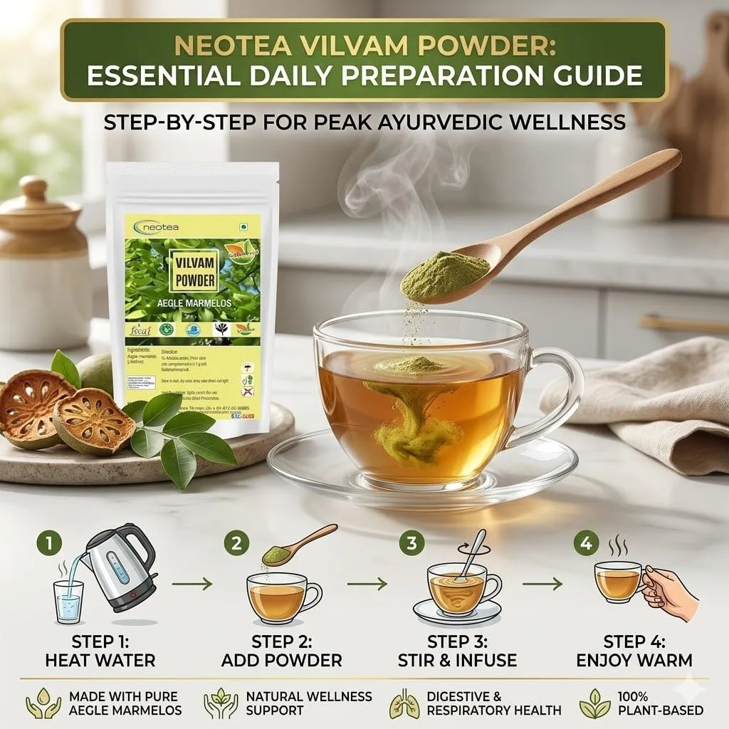 Vilvam Leaf Powder | 100% Natural Vilvam / Bael Leaf Powder | Finely Ground Dried Vilva Leaves | Traditional Herbal Ingredient for Daily Wellness & Personal Care | Premium Quality