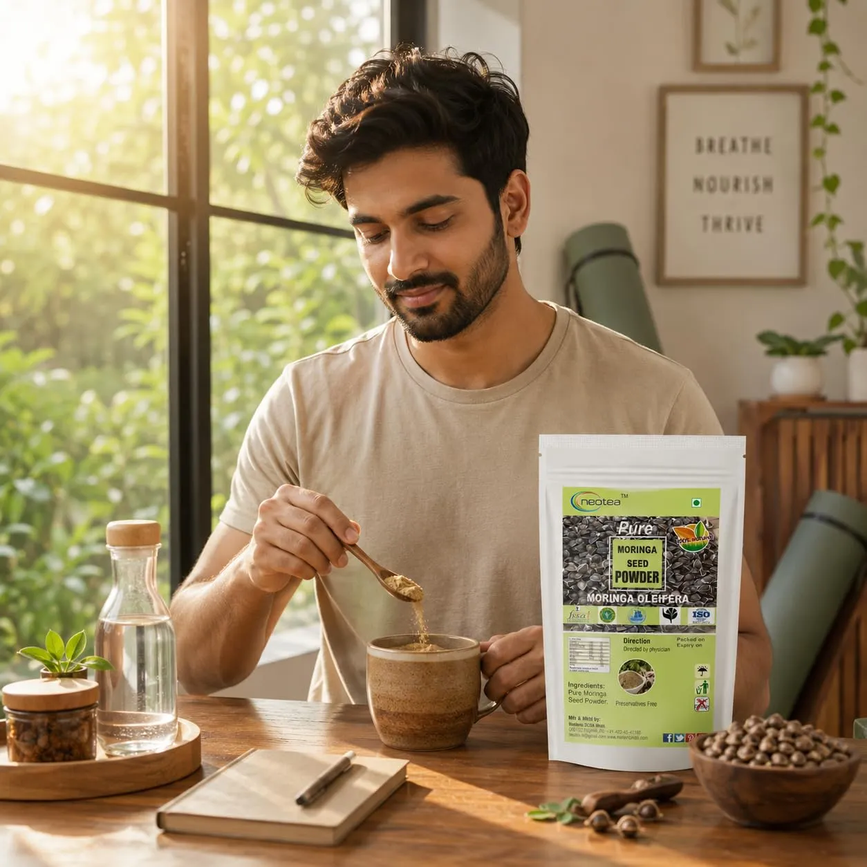 Moringa Seed Powder 100% Natural & Pure Moringa Seeds Powder | Herbal Wellness Ingredient for Daily Nutrition | Plant-Based Natural Product