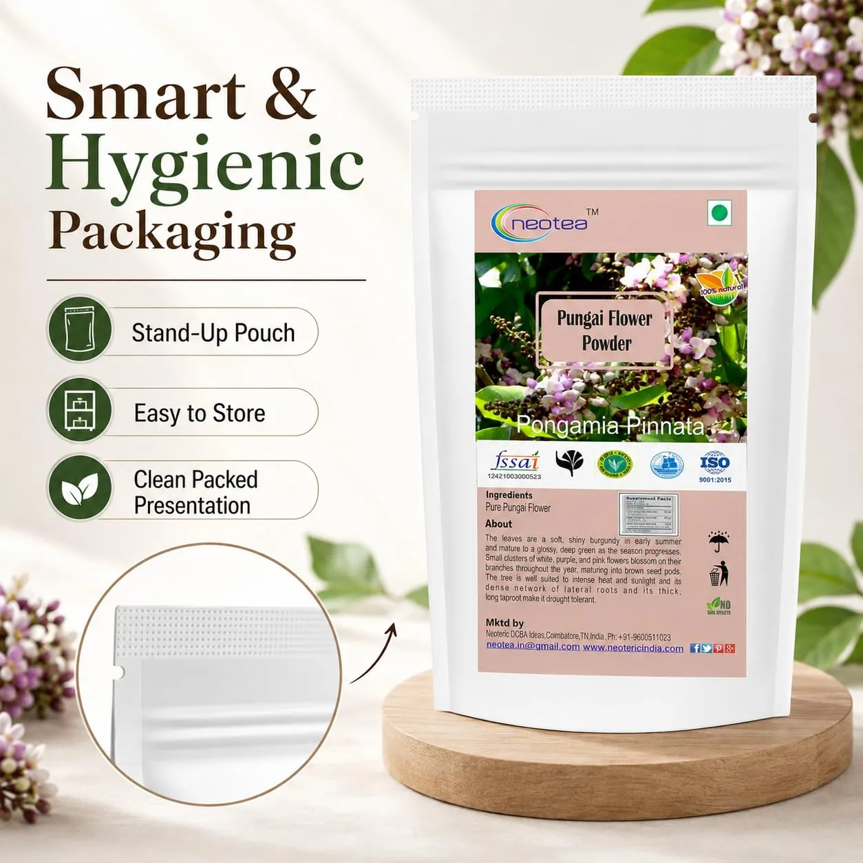 Pungai Flower Powder | 100% Natural Dried Pungai Poo Powder | Finely Ground Herbal Flower Powder | Traditional Botanical Ingredient for Everyday Use | Carefully Processed & Packed