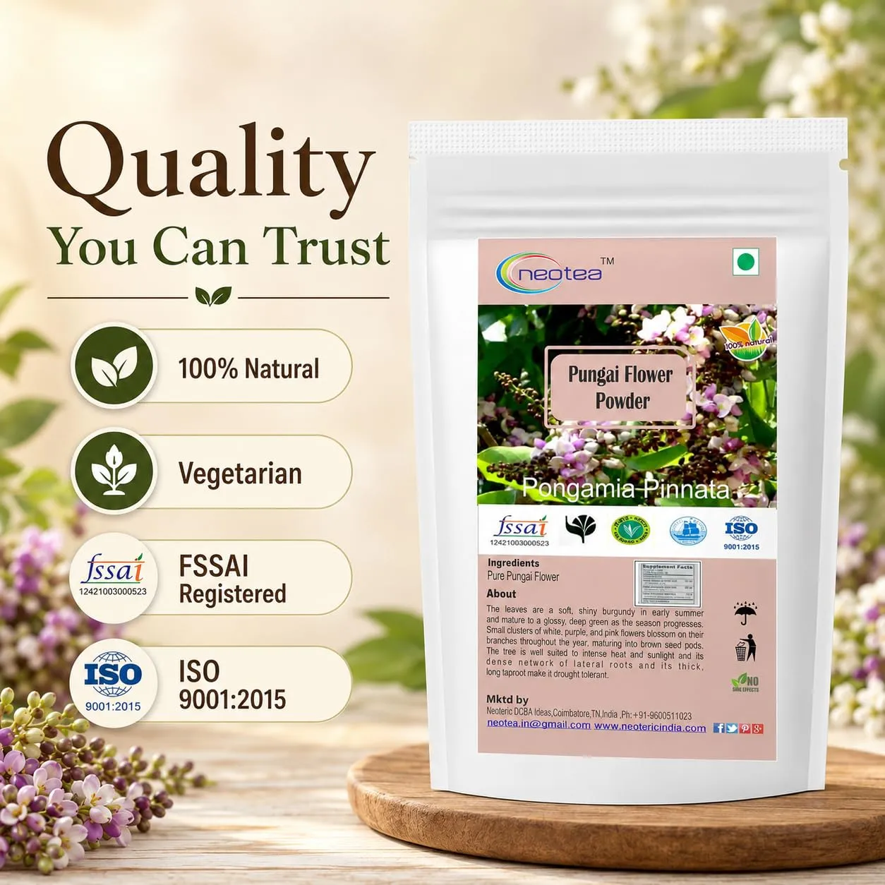 Pungai Flower Powder | 100% Natural Dried Pungai Poo Powder | Finely Ground Herbal Flower Powder | Traditional Botanical Ingredient for Everyday Use | Carefully Processed & Packed