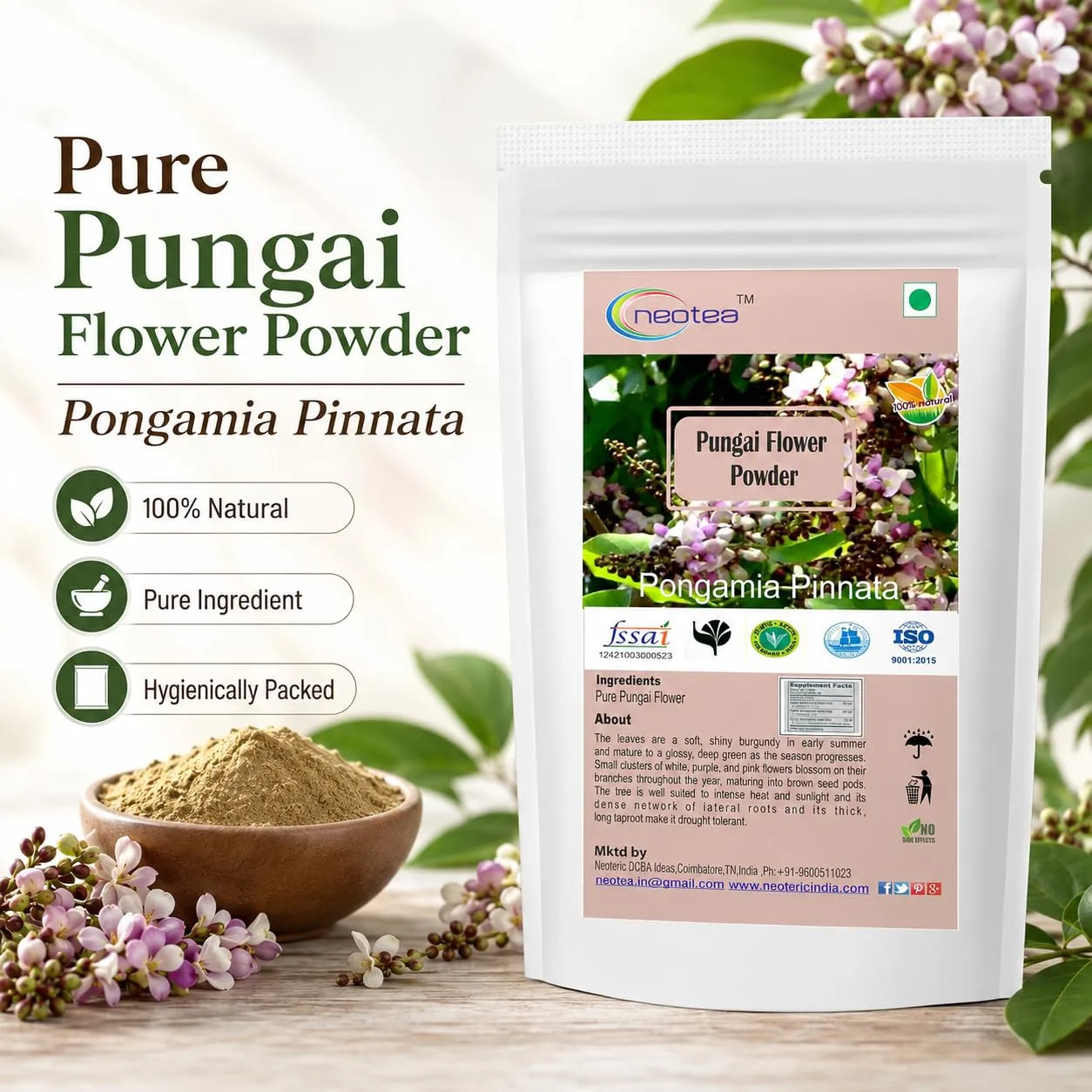 Pungai Flower Powder | 100% Natural Dried Pungai Poo Powder | Finely Ground Herbal Flower Powder | Traditional Botanical Ingredient for Everyday Use | Carefully Processed & Packed
