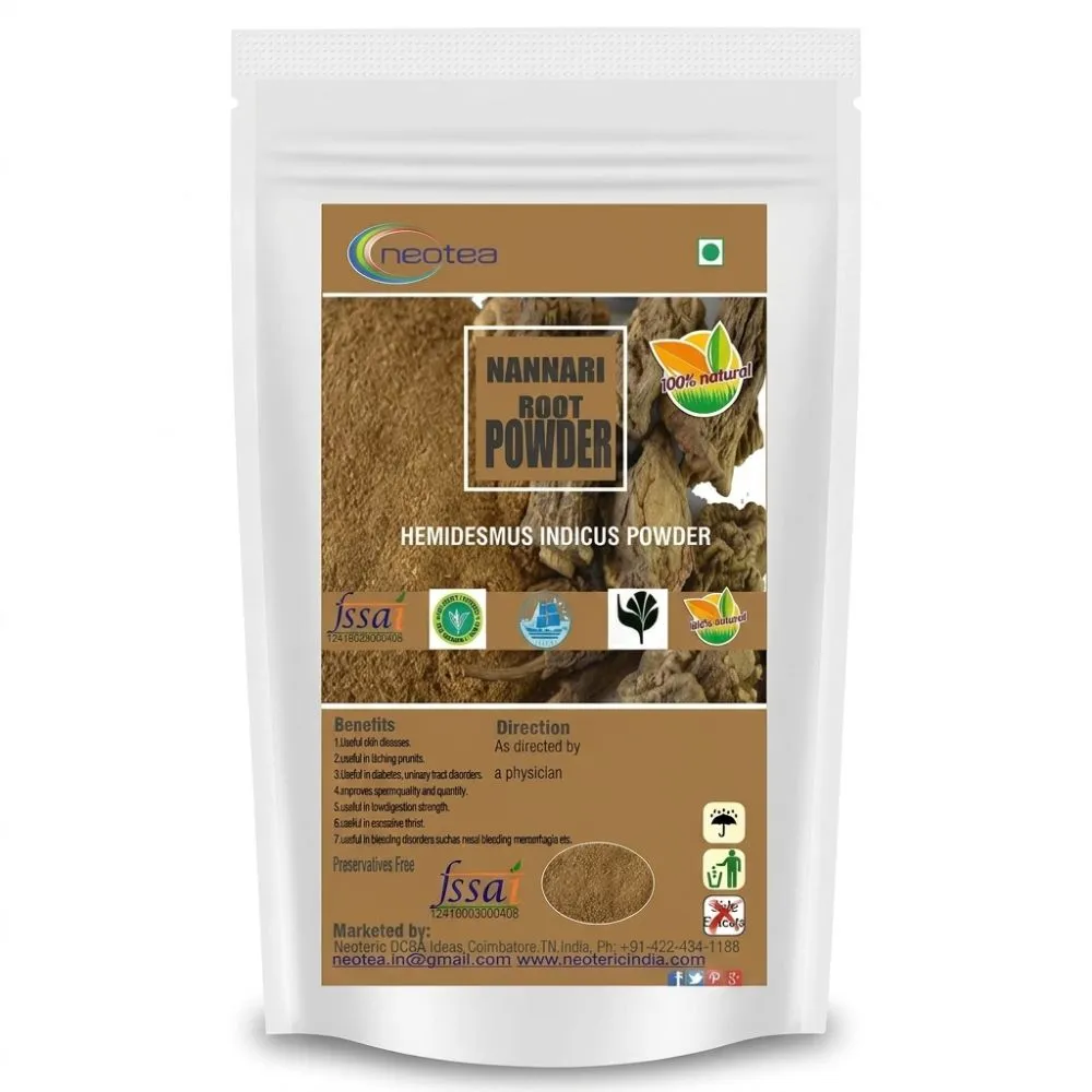 Nannari Root Powder 100% Natural Indian Sarsaparilla Powder | Nannari Churna | Herbal Wellness Powder | Traditionally Used for Refreshing Drinks