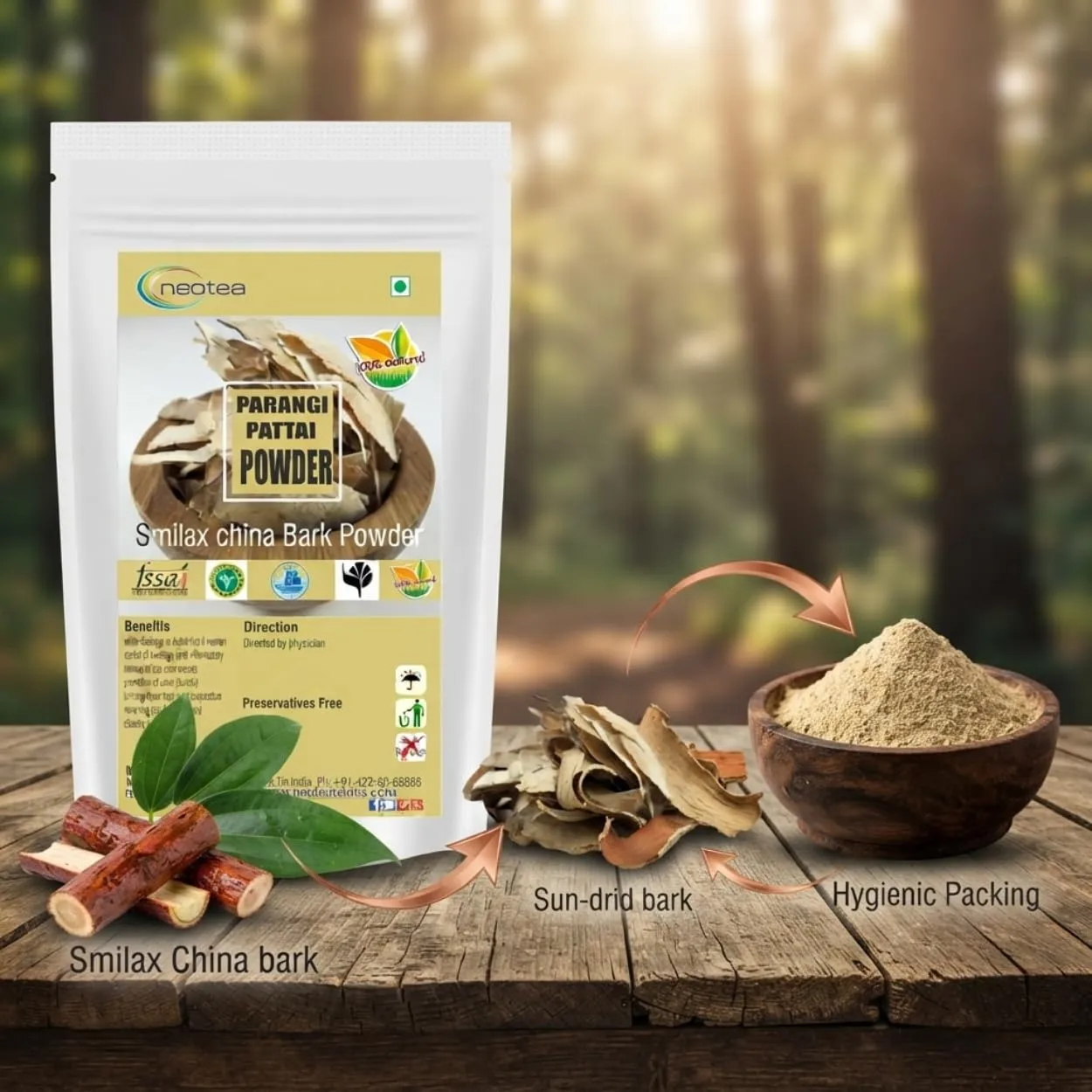 Parangipattai Powder | Traditional Herbal Powder | Finely Ground Natural Parangipattai | Carefully Processed & Hygienically Packed | Premium Quality Herbal Ingredient for Traditional Use