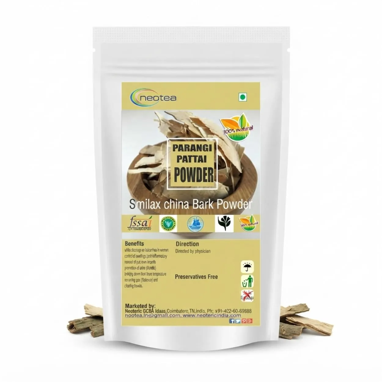 Parangipattai Powder | Traditional Herbal Powder | Finely Ground Natural Parangipattai | Carefully Processed & Hygienically Packed | Premium Quality Herbal Ingredient for Traditional Use