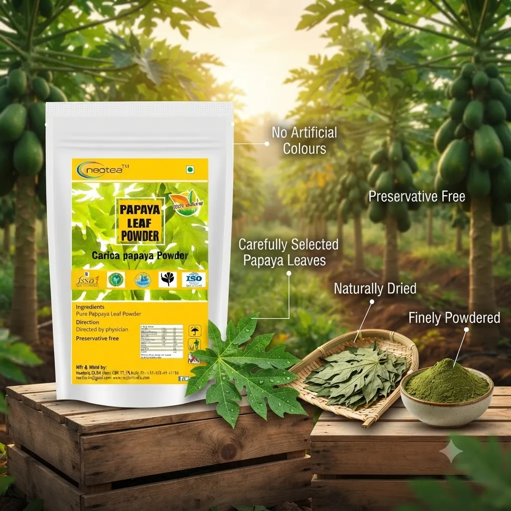 Papaya Leaf Powder | Supports Healthy Blood Platelets & Digestion | Herbal Supplement for Normal Sugar Levels | Antioxidant & Skin Rejuvenation | Organic, Non-GMO, Vegan | Dried from Fresh Green Leaves | Tea & Juice Extract