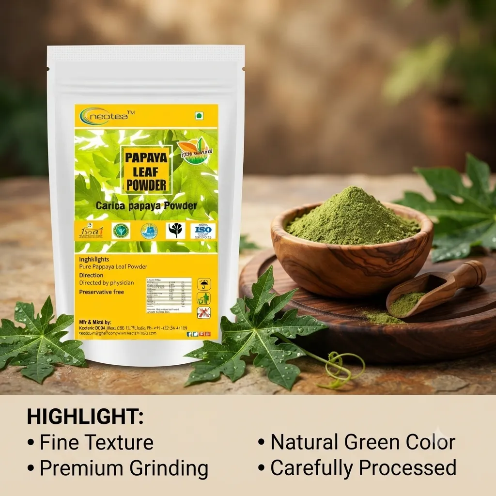 Papaya Leaf Powder | Supports Healthy Blood Platelets & Digestion | Herbal Supplement for Normal Sugar Levels | Antioxidant & Skin Rejuvenation | Organic, Non-GMO, Vegan | Dried from Fresh Green Leaves | Tea & Juice Extract