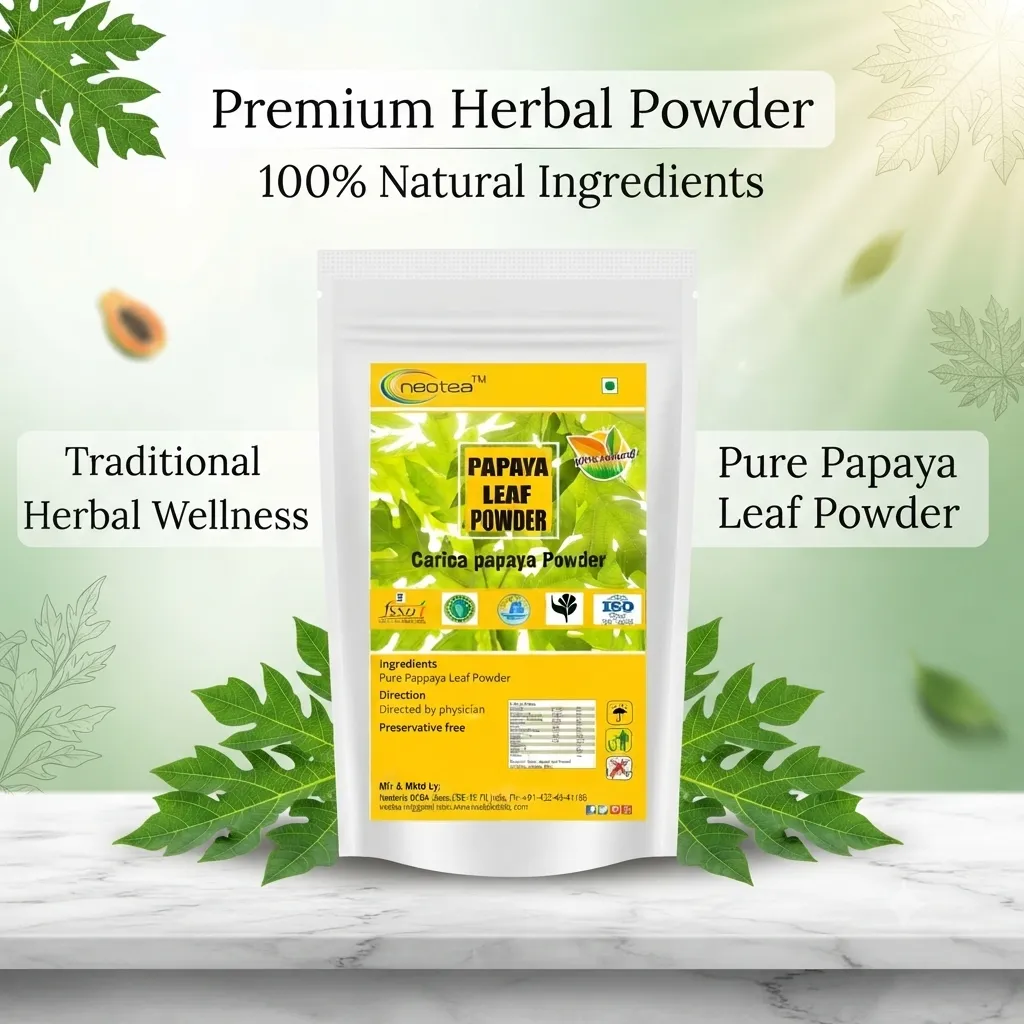 Papaya Leaf Powder | Supports Healthy Blood Platelets & Digestion | Herbal Supplement for Normal Sugar Levels | Antioxidant & Skin Rejuvenation | Organic, Non-GMO, Vegan | Dried from Fresh Green Leaves | Tea & Juice Extract