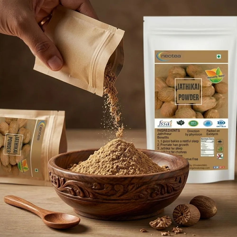 Nutmeg Powder | Ground Jaiphal | Farm Fresh & Organically Grown Jathikka | Pure & Natural Jathikai Powder | Premium Grade Quality | Zero Added Colors, Fillers, Additives, or Preservatives | Freshly Packed
