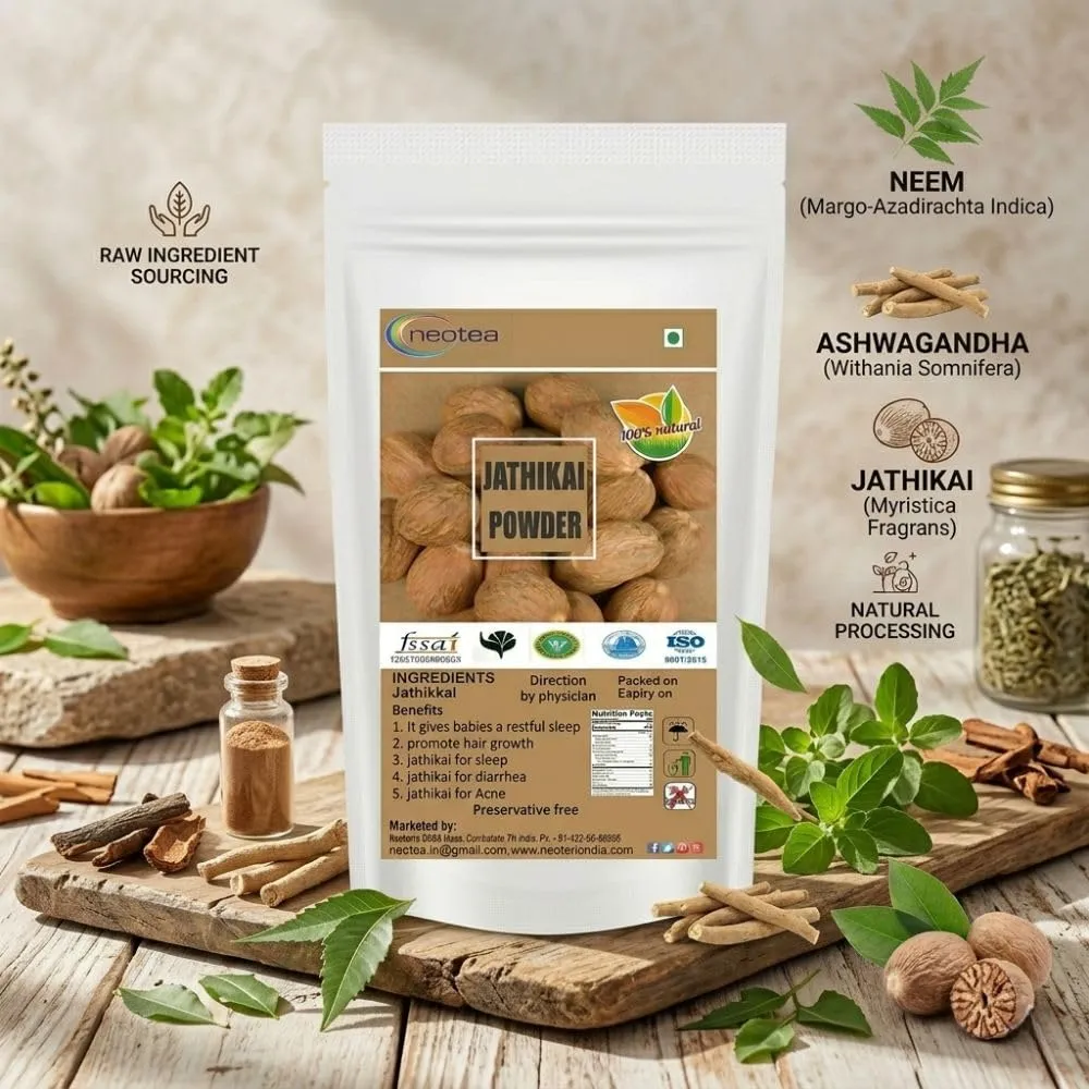 Nutmeg Powder | Ground Jaiphal | Farm Fresh & Organically Grown Jathikka | Pure & Natural Jathikai Powder | Premium Grade Quality | Zero Added Colors, Fillers, Additives, or Preservatives | Freshly Packed