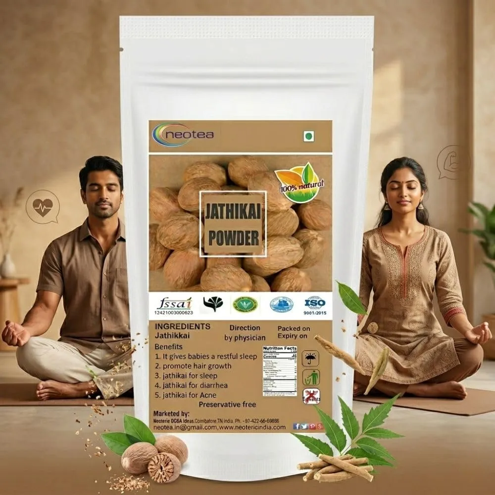 Nutmeg Powder | Ground Jaiphal | Farm Fresh & Organically Grown Jathikka | Pure & Natural Jathikai Powder | Premium Grade Quality | Zero Added Colors, Fillers, Additives, or Preservatives | Freshly Packed
