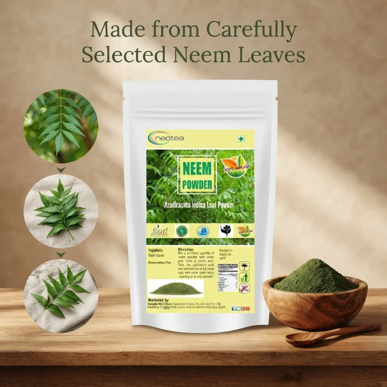 Neem Leaf Powder 100% Natural & Pure Neem Patta Powder, Herbal Ayurvedic Wellness Powder, Traditionally Used Neem Leaves, For Daily Wellness & Personal Care