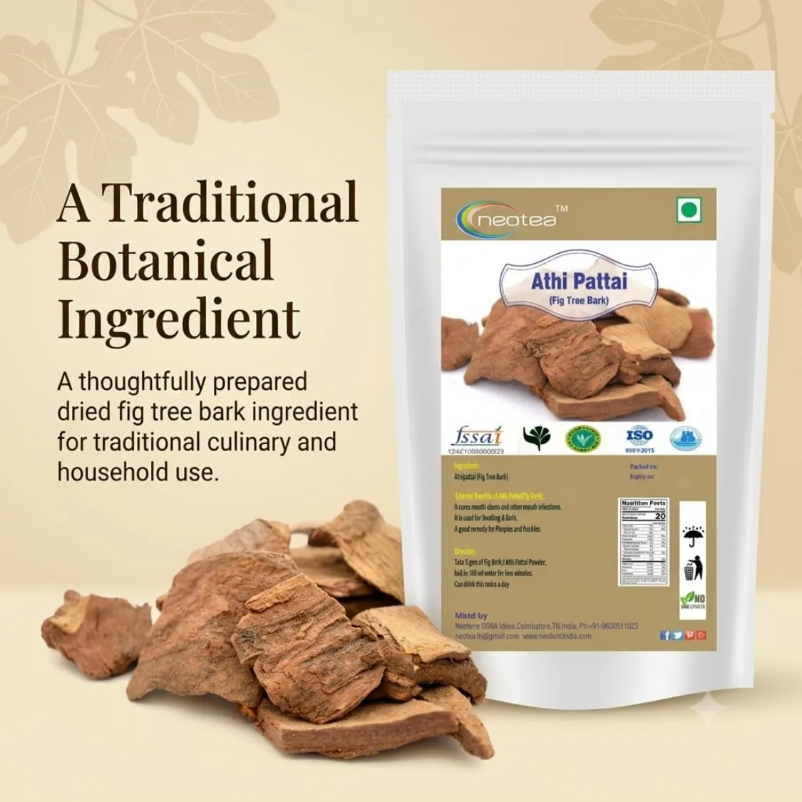 Fig Tree Bark Raw Whole Bark | Ficus Species Natural Dried Bark | Traditional Herbal Ingredient for Home Preparation | Carefully Selected & Naturally Dried