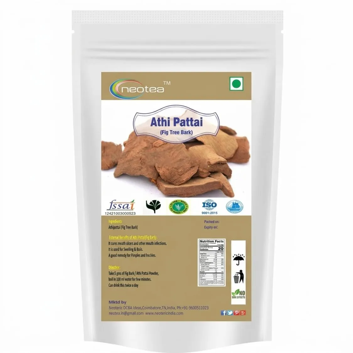Fig Tree Bark Raw Whole Bark | Ficus Species Natural Dried Bark | Traditional Herbal Ingredient for Home Preparation | Carefully Selected & Naturally Dried