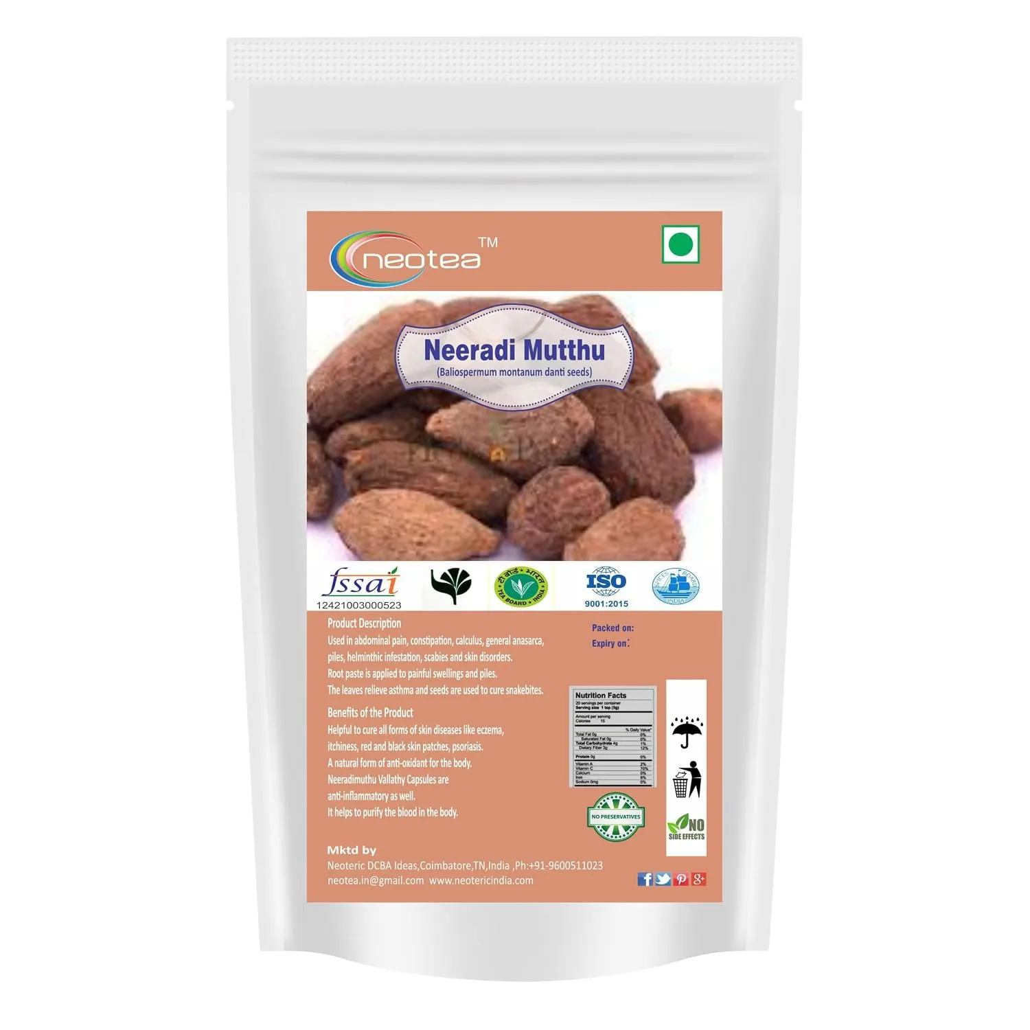 Neeradi Muththu | Natural Traditional Herb Ingredient | Carefully Selected & Cleaned Neeradi Muththu | Premium Quality Botanical Ingredient for Traditional & Everyday Preparations | 100% Natural