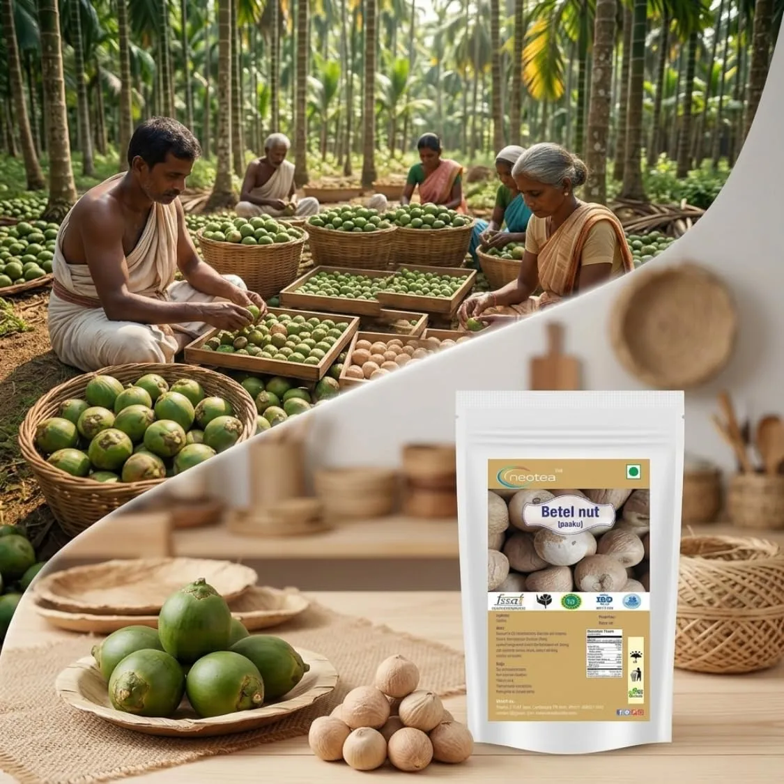 Pakku Areca Nut | Natural Dried Betel Nut Pieces | Traditional Indian Areca Nut for Paan & Cultural Preparations | Carefully Selected, Clean & Hygienically Packed | Premium Quality