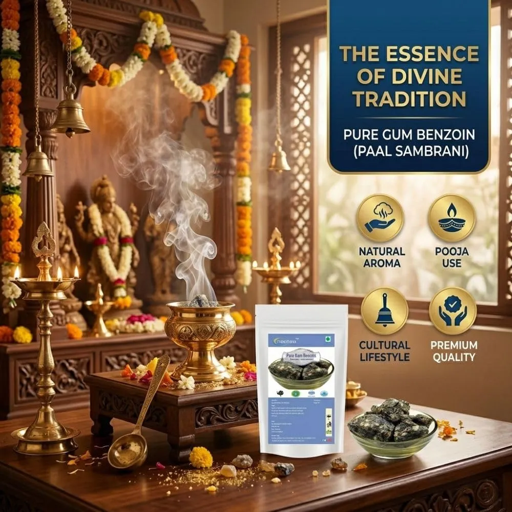 Pure Gum Benzoin Resin | Natural Benzoin Gum / Sambrani Resin | Aromatic Herbal Resin for Traditional Incense, Pooja, Meditation & Home Fragrance | Premium Quality, Carefully Packed