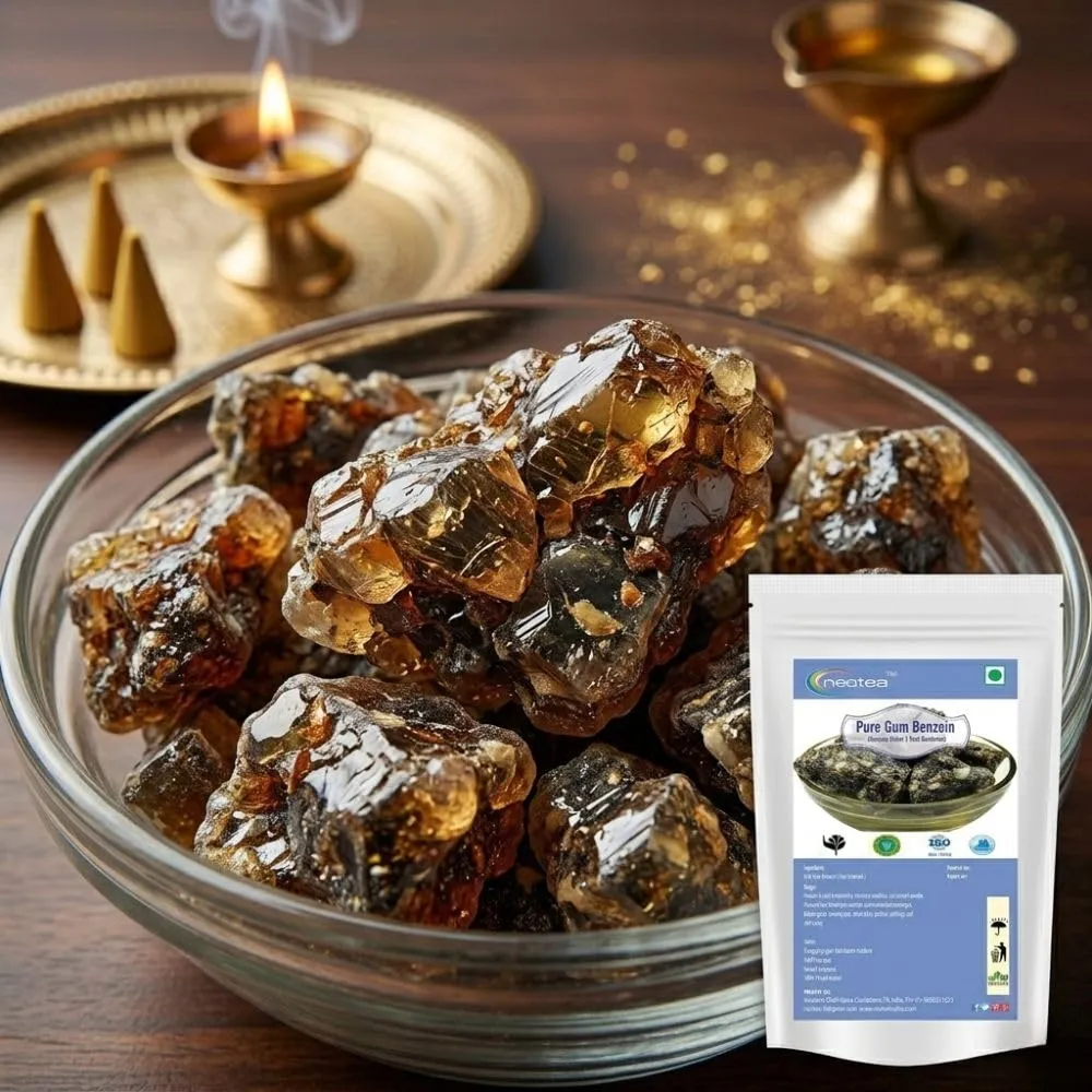 Pure Gum Benzoin Resin | Natural Benzoin Gum / Sambrani Resin | Aromatic Herbal Resin for Traditional Incense, Pooja, Meditation & Home Fragrance | Premium Quality, Carefully Packed