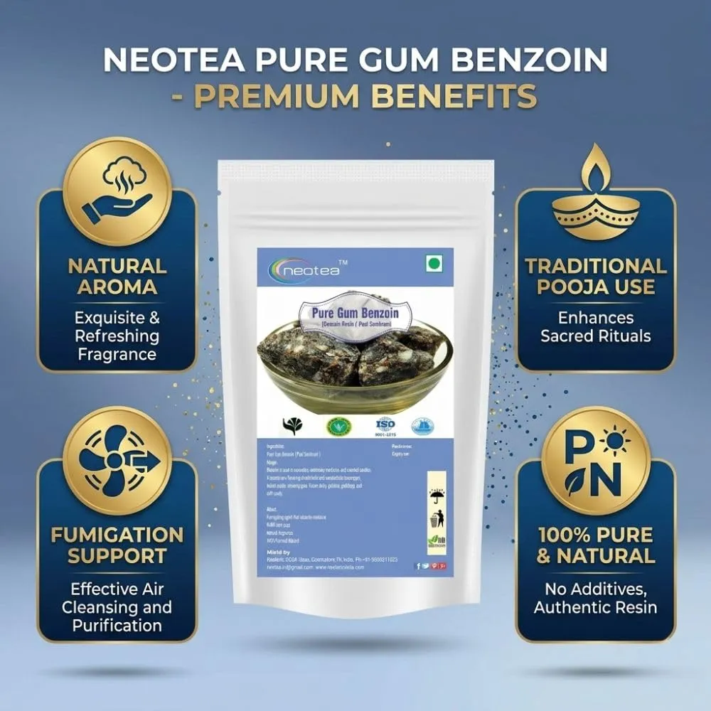 Pure Gum Benzoin Resin | Natural Benzoin Gum / Sambrani Resin | Aromatic Herbal Resin for Traditional Incense, Pooja, Meditation & Home Fragrance | Premium Quality, Carefully Packed