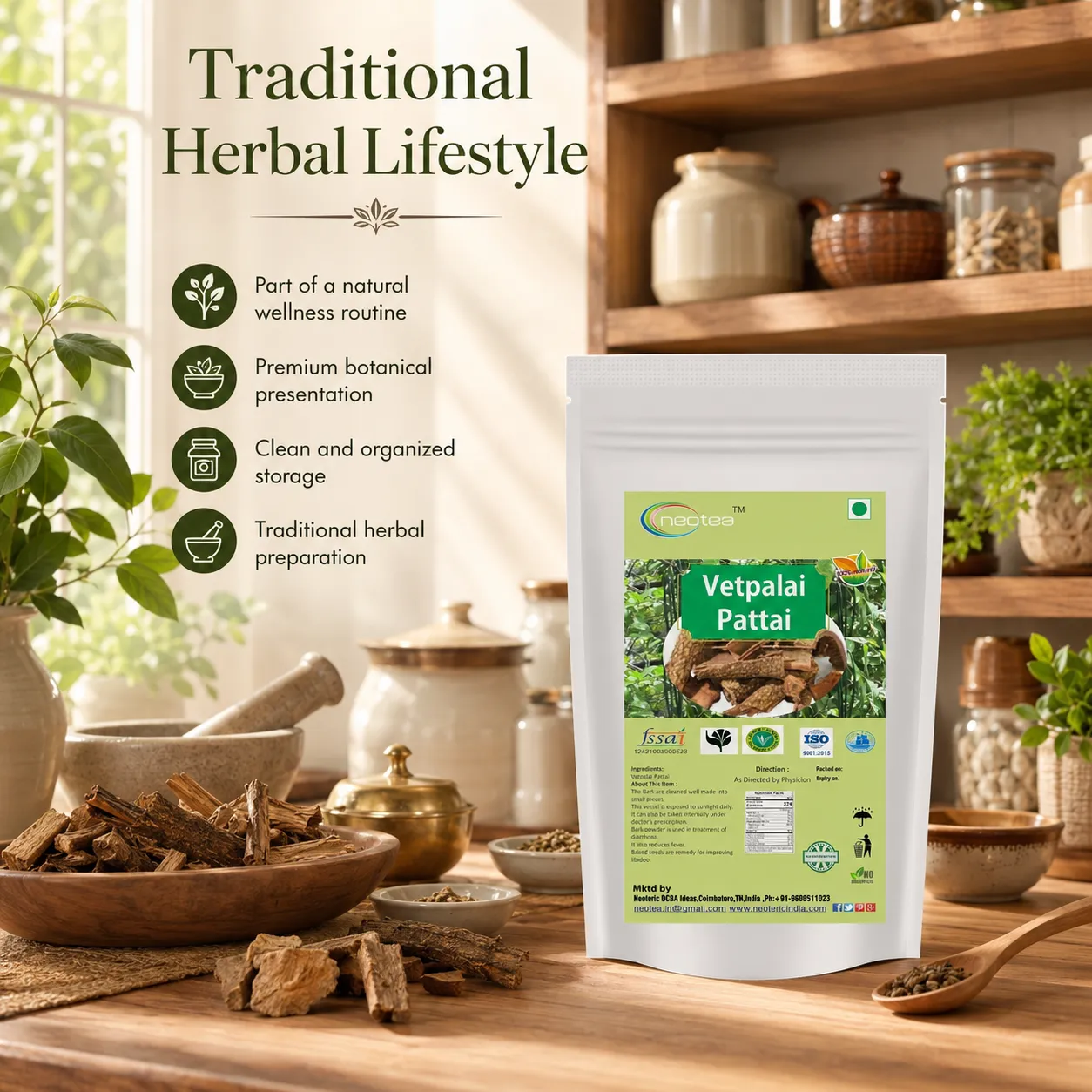 Vetppalai Pattai | Pure and Natural Bark | Wrightia Tinctoria Bark | Natural Herbal Bark | Traditional Indian Botanical Ingredient | Carefully Selected, Cleaned & Hygienically Packed |100% Natural