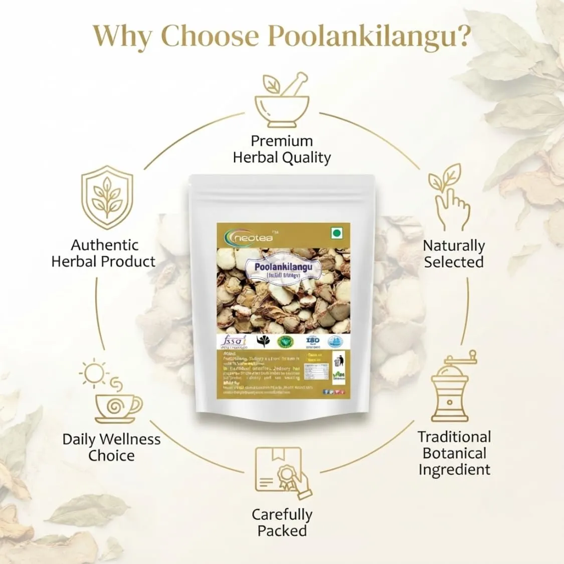 Poolankilangu Raw Herbal Root | Dried Poolankilangu Whole Herb | Traditional Herbal Ingredient for Everyday Use | Naturally Dried & Carefully Packed | Unprocessed Raw Herb