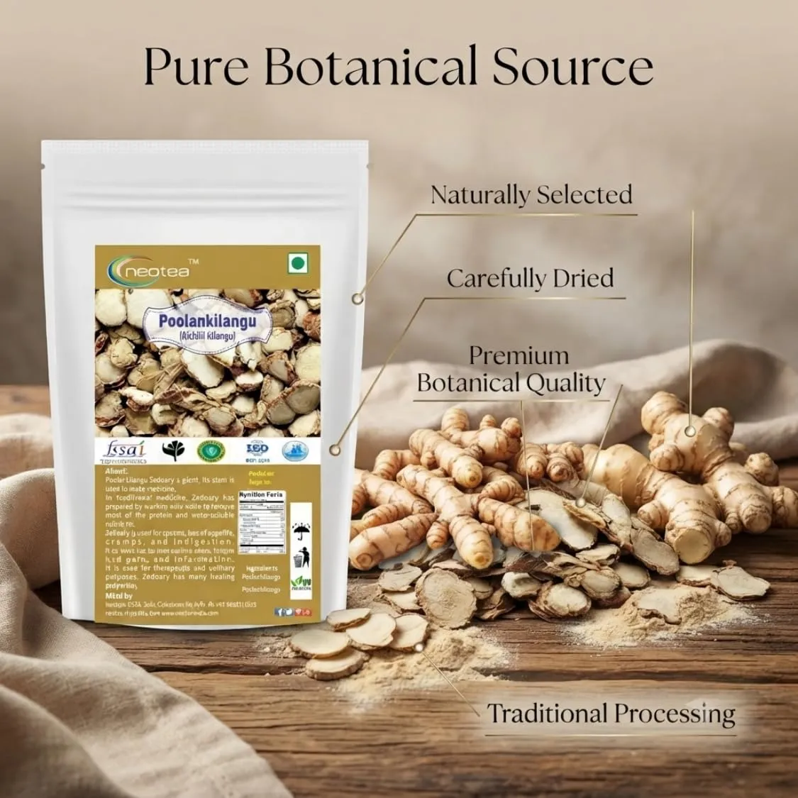 Poolankilangu Raw Herbal Root | Dried Poolankilangu Whole Herb | Traditional Herbal Ingredient for Everyday Use | Naturally Dried & Carefully Packed | Unprocessed Raw Herb