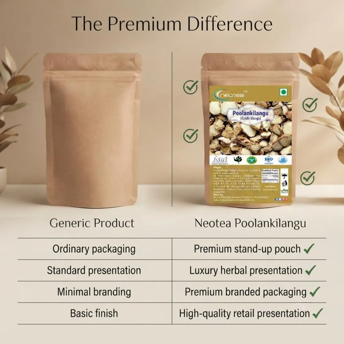 Poolankilangu Raw Herbal Root | Dried Poolankilangu Whole Herb | Traditional Herbal Ingredient for Everyday Use | Naturally Dried & Carefully Packed | Unprocessed Raw Herb