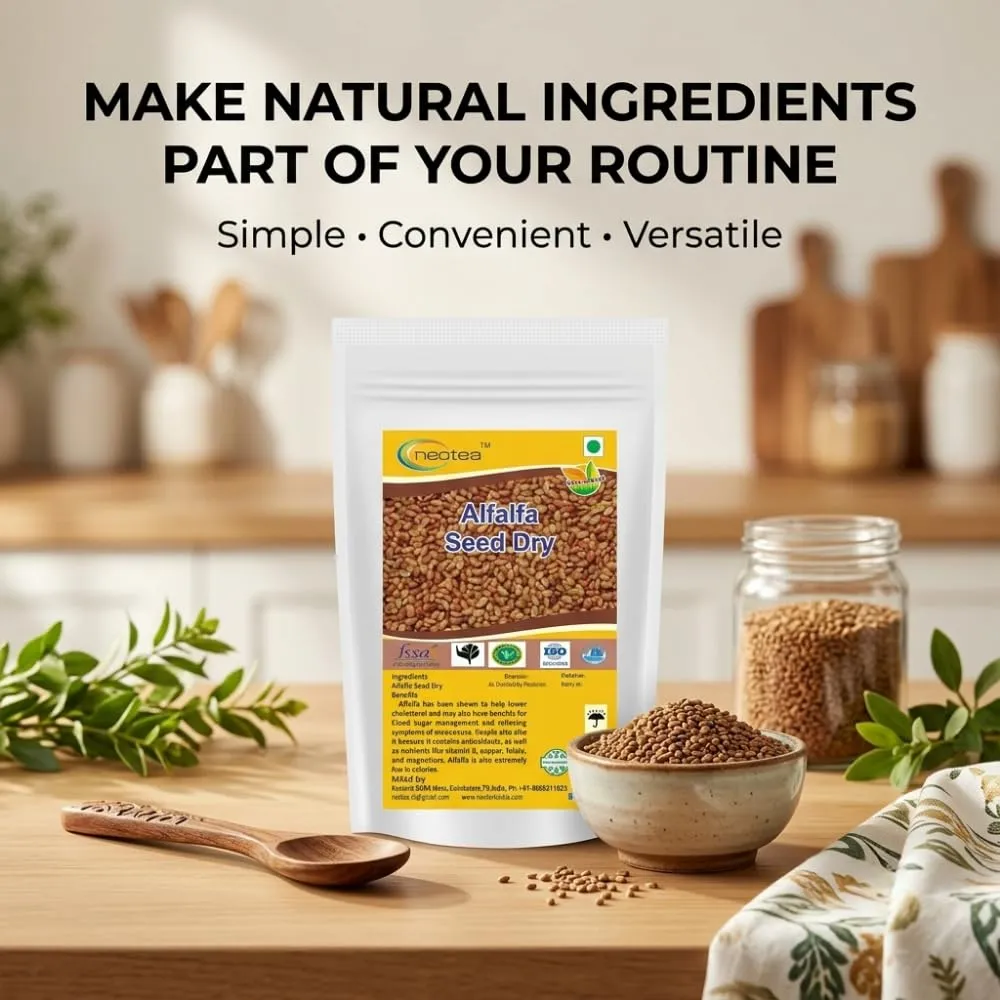 Alfalfa Seeds | 100% Pure & Natural | High Germination | Non-GMO | Sprouting, Microgreens & Salad Seeds | Rich in Protein & Fiber | Chemical-Free