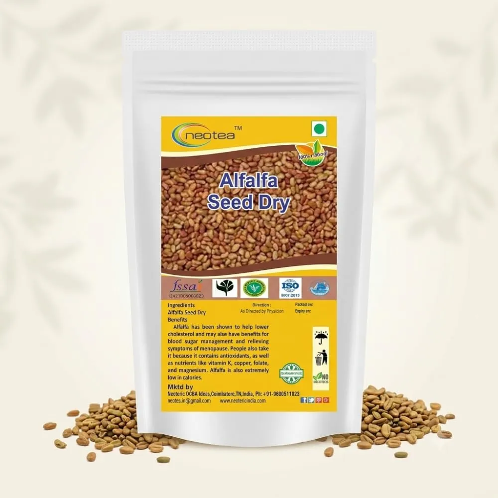 Alfalfa Seeds | 100% Pure & Natural | High Germination | Non-GMO | Sprouting, Microgreens & Salad Seeds | Rich in Protein & Fiber | Chemical-Free